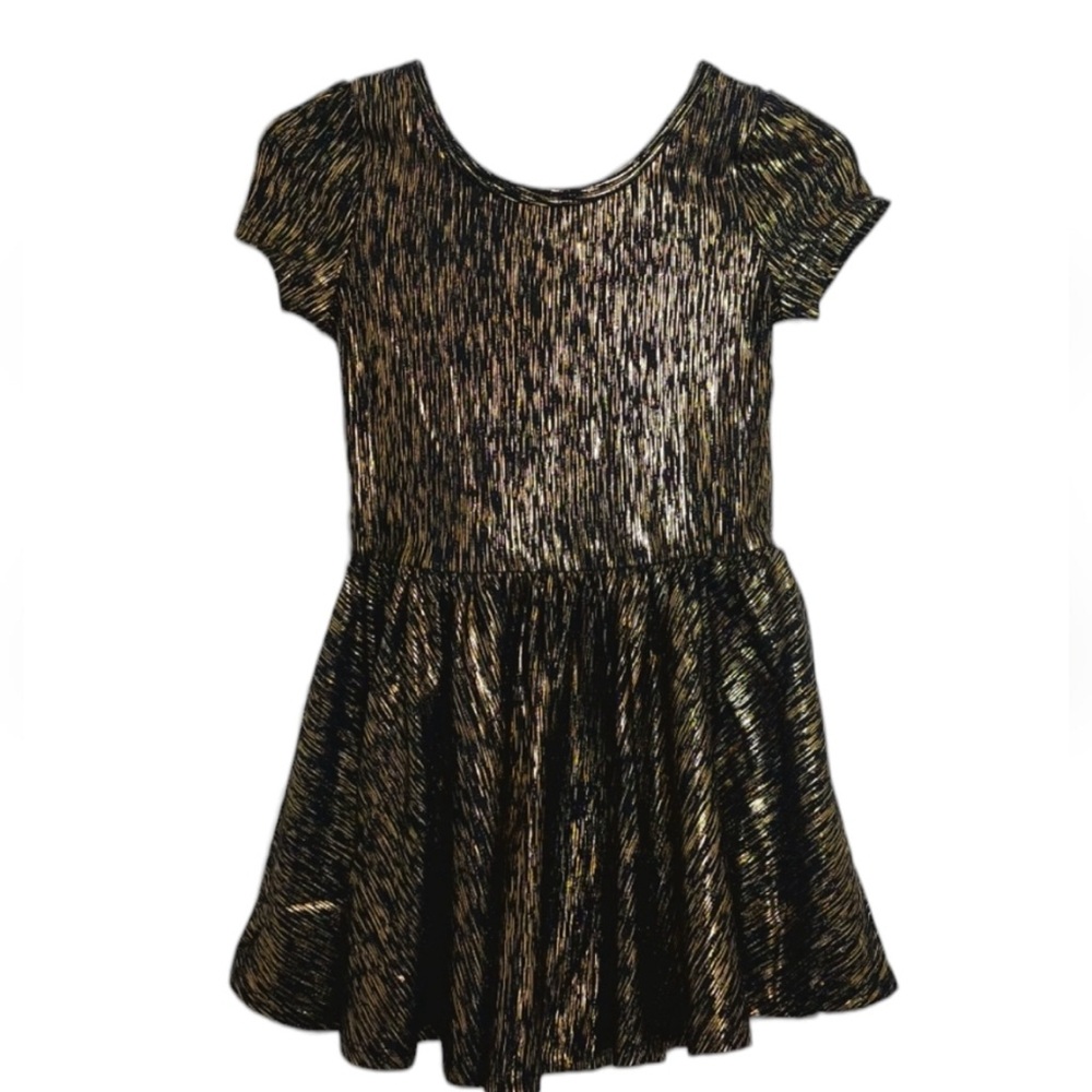 Dot Dot Smile Little Girls Size 2 Dress Glitter and Gold Fancy Cap Dress Toddler